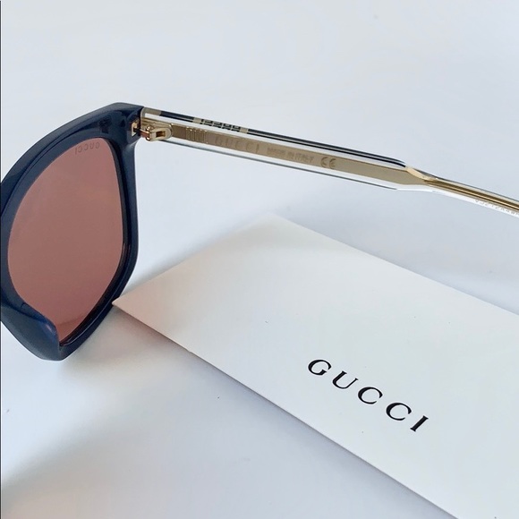 Gucci Sunglasses GG0558S 005 Blue / Crystal / Red - Picture 7 of 7